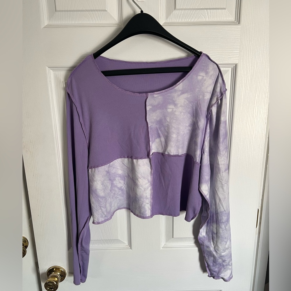 Purple Tie-dye Crop Top